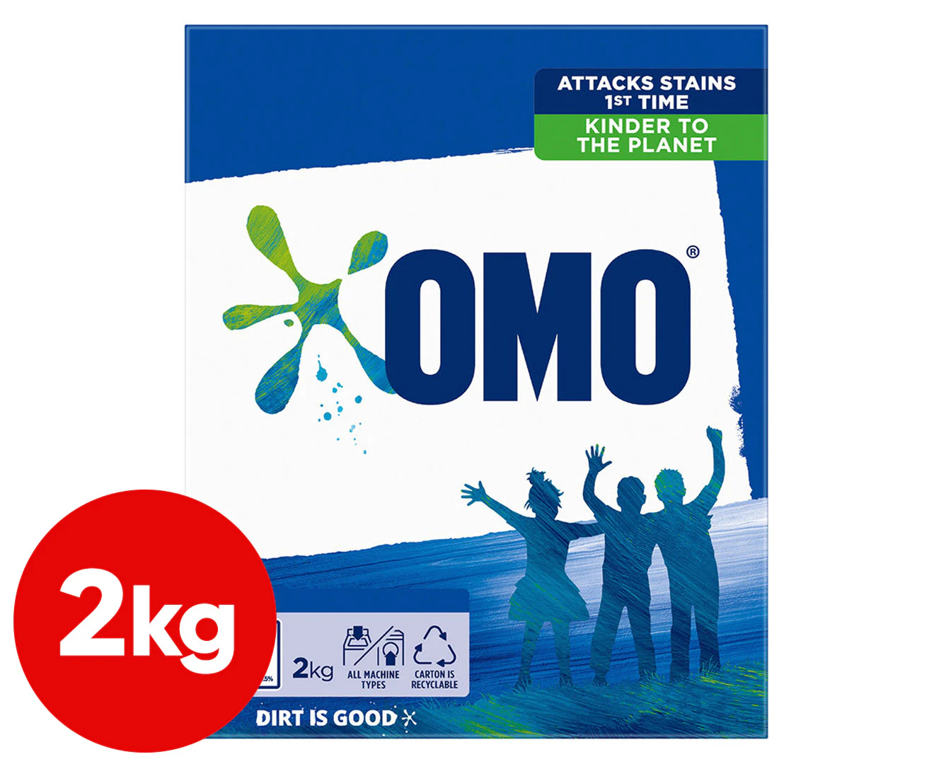 OMO Active Clean Front & Top Loader Laundry Detergent Powder 2kg