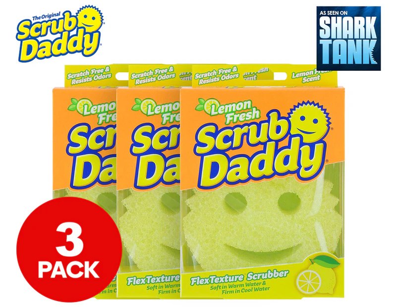 3 x Scrub Daddy Scrubber Lemon Fresh