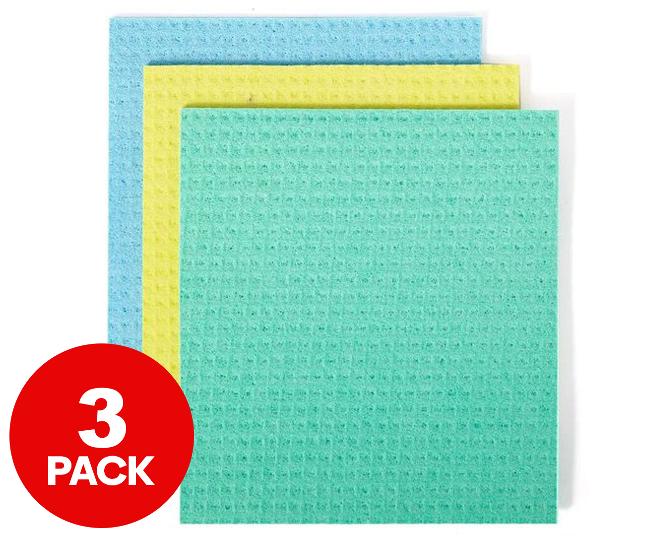 Squeeze Multicolored Cellulose Sponge Cloths Set of 3 - New