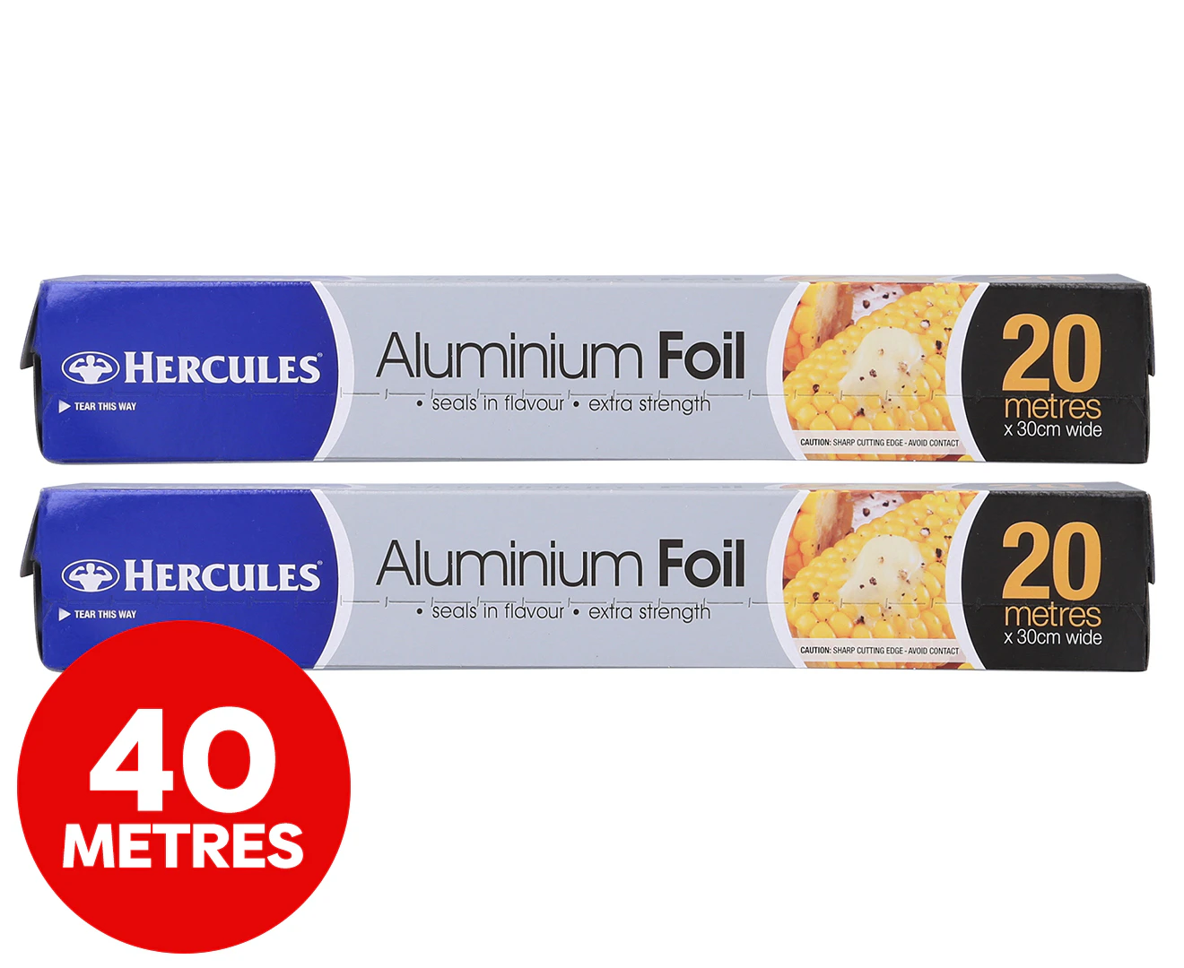 2 x Hercules Extra Strength Aluminium Foil 20m