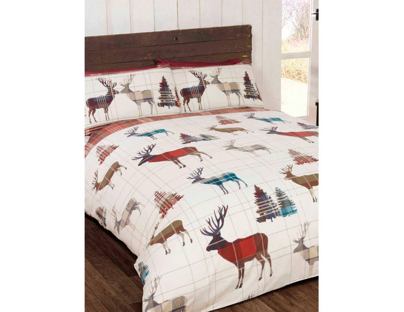 Stag 100&#37; Brushed Cotton Double Duvet Cover Set