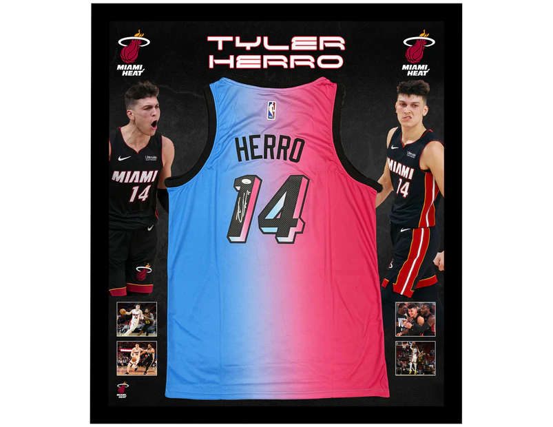 Basketball - Tyler Herro Signed & Framed Miami Heat ViceVersa