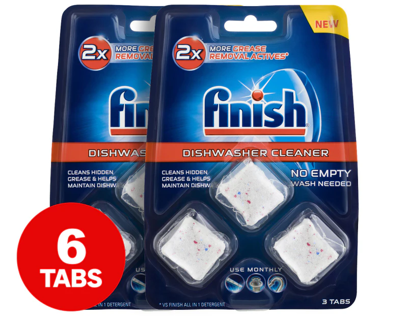 2 x 3pk Finish Dishwasher Cleaner Tabs