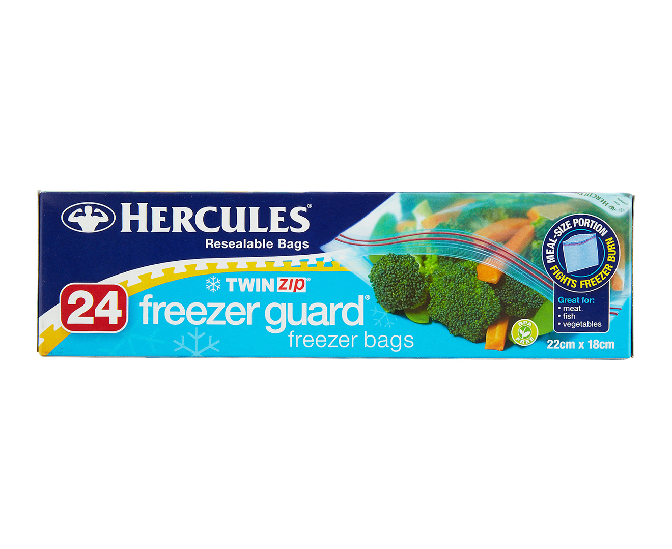 Buy 75pc Hercules Twin Zip Resealable Large 22x22cm Food Storage