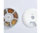 TODO Automatic Pet Feeder 180ml x6 Meal Digital Lcd Dog Cat Food Bowl Timer White