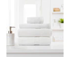 Royal Comfort Cotton Bamboo Towel 4pc Set White