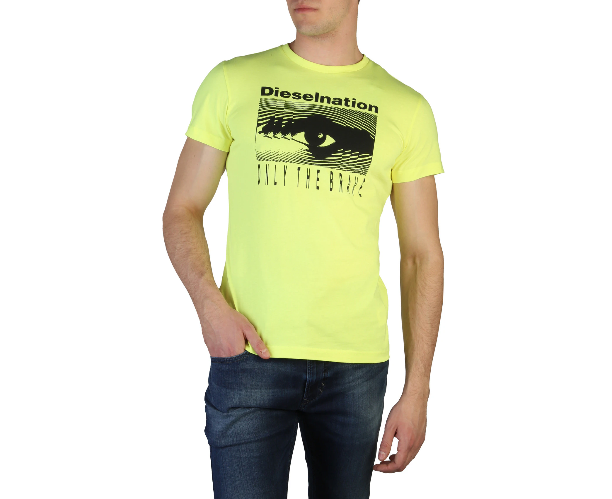 Diesel T-Diego_J4 Yellow Mens  T-Shirts