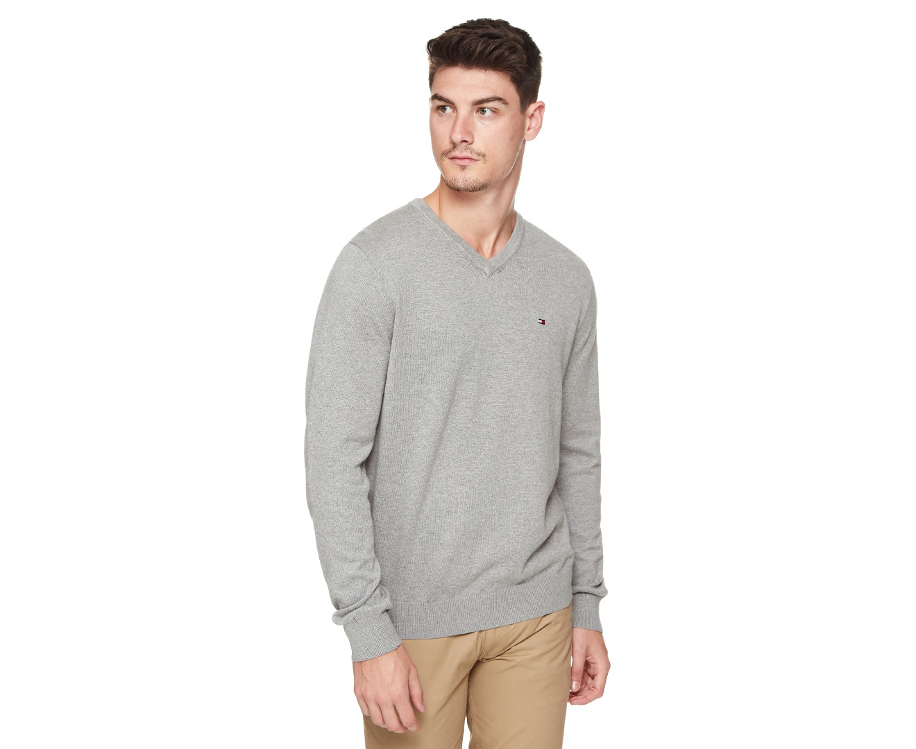 Tommy Hilfiger Men's Pacific V-Neck Sweater - Grey Heather | Catch.com.au