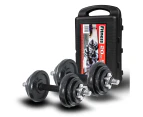 20KG Cast Iron Dumbbell Set Weight Dumbbells Home Gym Training Fitness BarBell Case