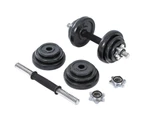 20KG Cast Iron Dumbbell Set Weight Dumbbells Home Gym Training Fitness BarBell Case