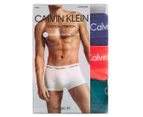 Calvin Klein Men's Cotton Stretch Low Rise Trunks 3-Pack - Blue/Coral/Topaz