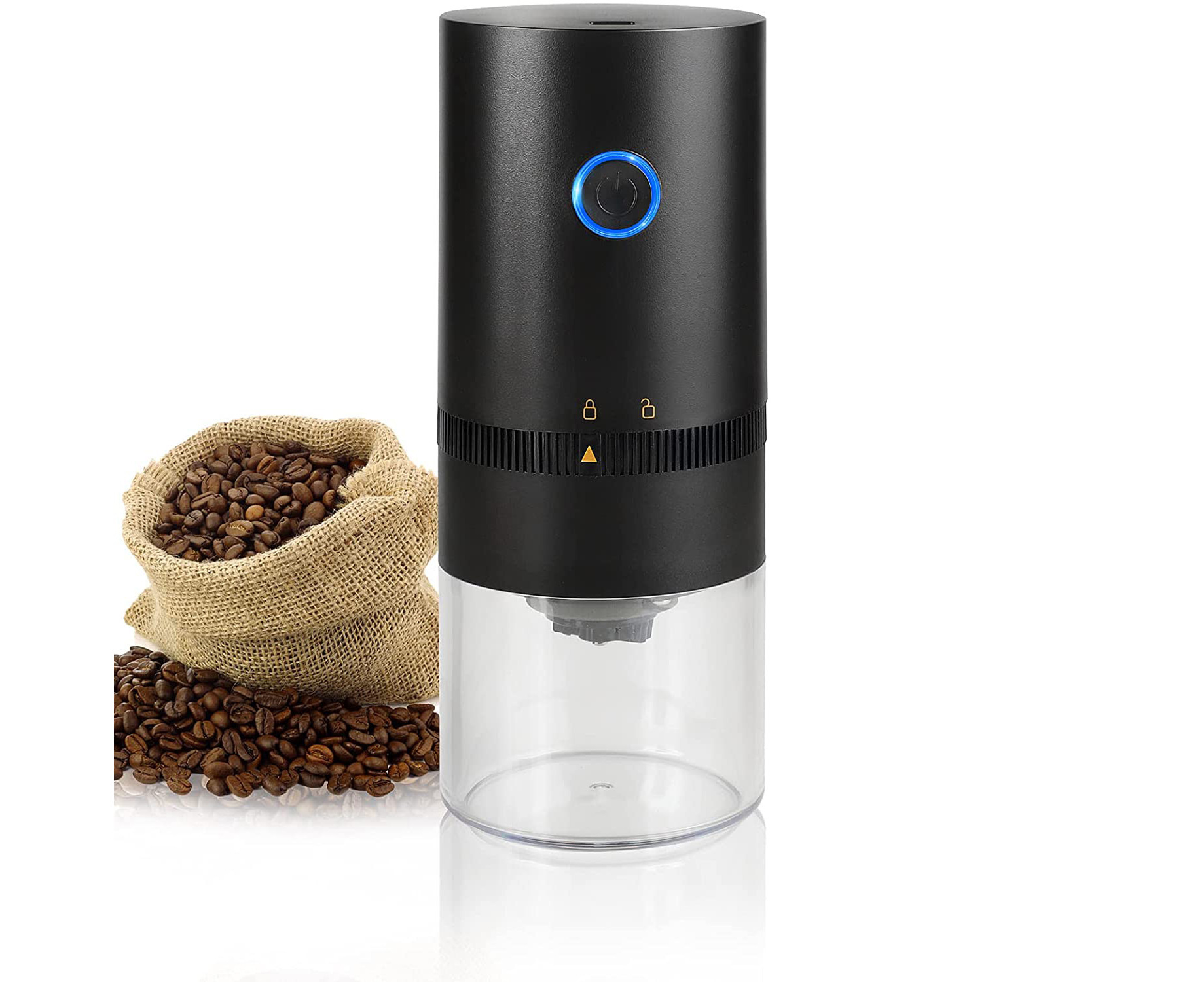 Wancle Spice Grinder for Coffee Bean Peppers Coffee Grinder Electric Nuts 150W Herbs Grains Black 