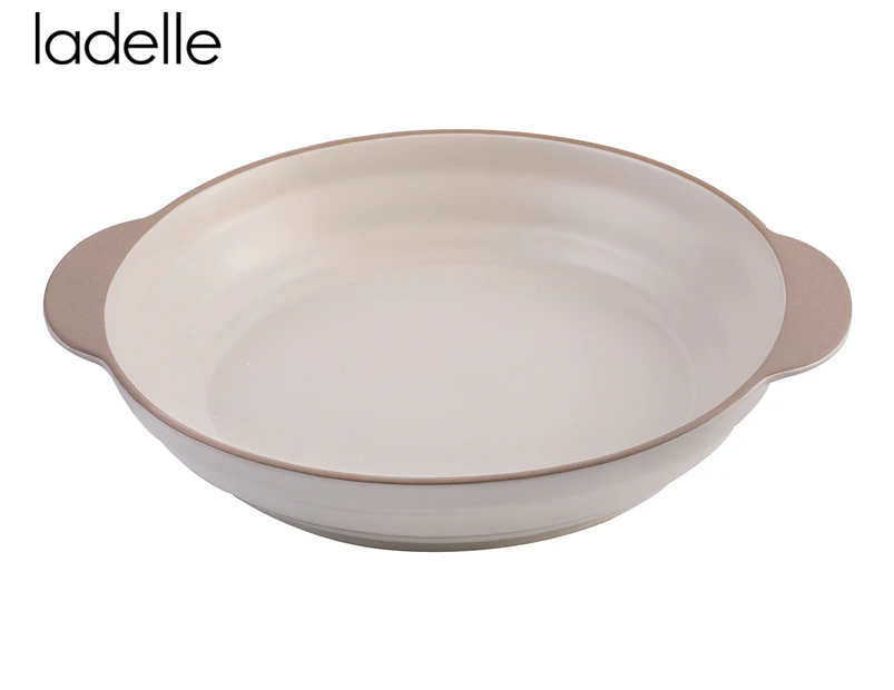 Ladelle Clyde 32cm Coconut Stoneware Round Baking Dish Oven Bakeware Bowl Large