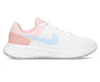 Nike Women's Revolution 6 Running Shoes - White/Hydrogen Blue/Pink Glaze