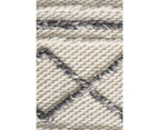 Milly Textured Woollen Rug White Grey