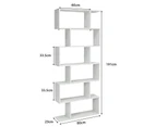 Giantex 6-tier Bookshelf S-shaped Bookcase Freestanding Storage Shelf Decorative Display Shelf for Living Room Bedroom Office,White