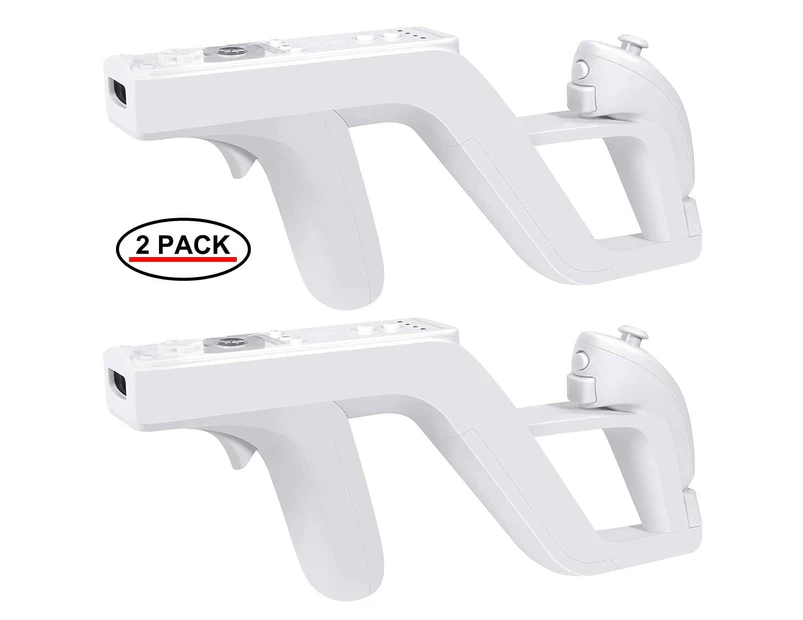 Wii Gun Controller, Wii Games Light Gun,2 Pcs White Wii Gun Bundle, Will Accessories For Call Of Duty, Medal of honor, The house of the dead, Red Steel