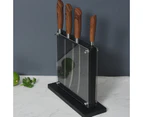 Double-Sided Magnetic Natural Bamboo Knife Holder Knife Block Black