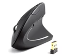 Wireless Ergonomic 2.4G Vertical Mouse Optical USB Mice for PC Laptop PC Desktop - Black