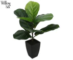 Willow & Silk Potted 46cm Artificial Baby Fiddle Leaf Fig Plant - Black/Green