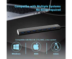 Multi USB 3.0 Hub 7 Port High Speed 5Gbps Slim Compact Expansion Smart Splitter Extender