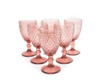 Royalclub Vintage 300ml Glass Goblets 6pcs Set- Burgendy