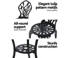 Gardeon Outdoor Setting Dining Chairs Table 3 Piece Bistro Set Cast Aluminum Patio Garden Furniture Black