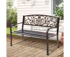 Gardeon Outdoor Garden Bench Seat Steel Outdoor Furniture 3 Seater Park Bronze