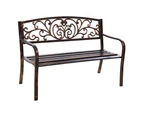 Gardeon Outdoor Garden Bench Seat Steel Outdoor Furniture 3 Seater Park Bronze