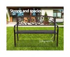 Gardeon Outdoor Garden Bench Seat Steel Outdoor Furniture 3 Seater Park Bronze