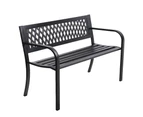 Gardeon Outdoor Garden Bench Seat Steel Outdoor Furniture 2 Seater Park Black