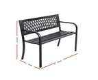 Gardeon Outdoor Garden Bench Seat Steel Outdoor Furniture 2 Seater Park Black