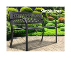 Gardeon Outdoor Garden Bench Seat Steel Outdoor Furniture 2 Seater Park Black