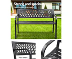 Gardeon Outdoor Garden Bench Seat Steel Outdoor Furniture 2 Seater Park Black