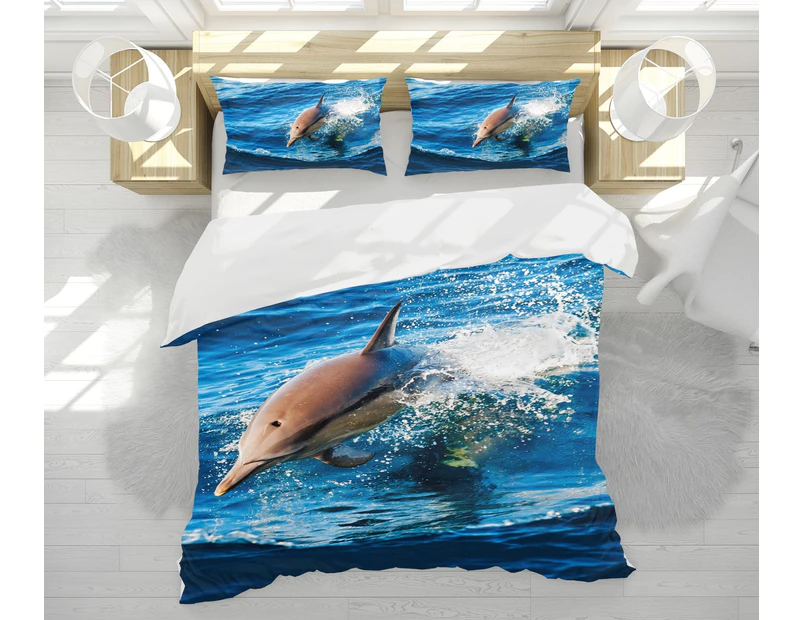 3D Dolphin 19216 Quilt Cover Set Bedding Set Pillowcases Duvet Cover KING SINGLE DOUBLE QUEEN KING