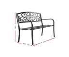 Gardeon Outdoor Garden Bench Seat Steel Outdoor Furniture 3 Seater Park Black