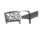 Gardeon Outdoor Garden Bench Seat Steel Outdoor Furniture 3 Seater Park Black