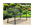 Gardeon Outdoor Garden Bench Seat Steel Outdoor Furniture 3 Seater Park Black