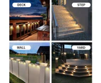 4 Pcs LED Solar Powered Fence Wall Lights Step Path Decking Garden - White Light 4PCS (Black)