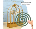 Mosquito Coil Holder Outdoor Birdcage Decor Burner Repellant Garden Mozzie Home - Gold