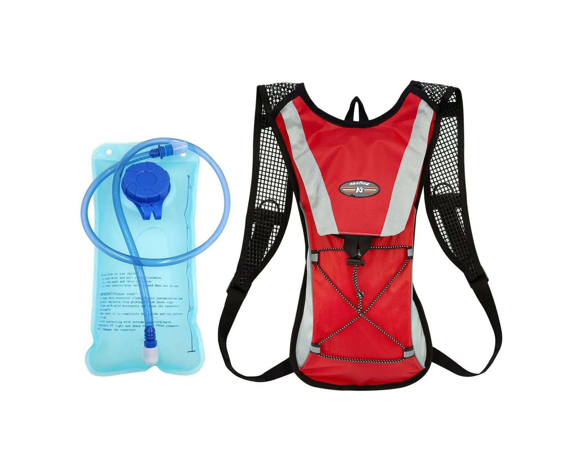 Hiking Camping Cycling Running Hydration Pack Backpack Bag + 2L Water Bladder - Red