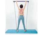 Exercise Pilates Bar Kit with Resistance Band Pilates Stick Toning Bar Portable - Purple