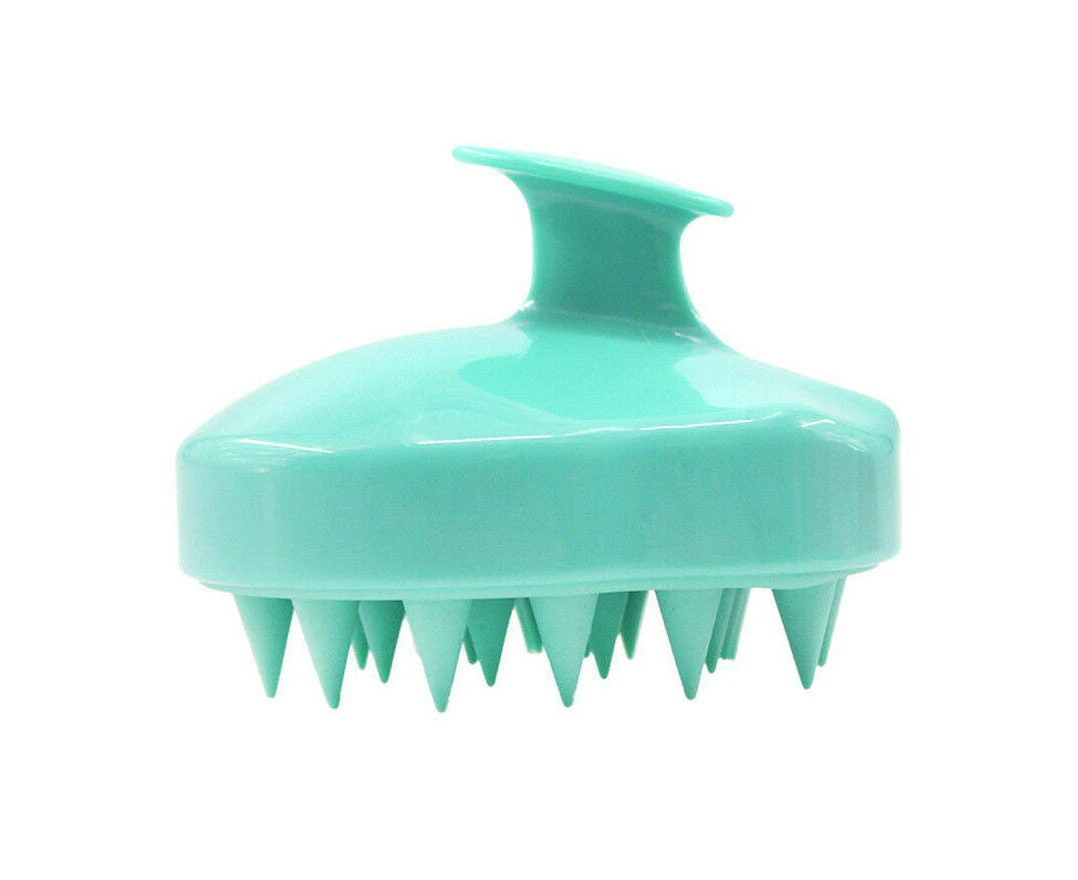 Silicone Shampoo Scalp Shower Body Washing Hair Brush Comb - Green