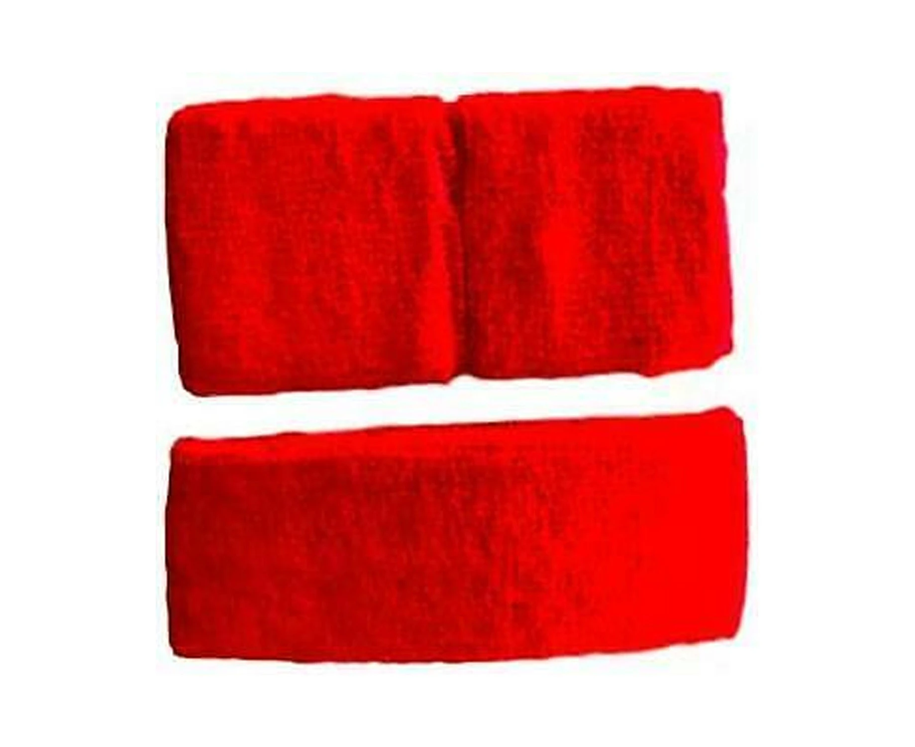 Set of 3 Sweat band wrist Head Sweatband Wristband Cotton Sport Tennis Gym Yoga - Red