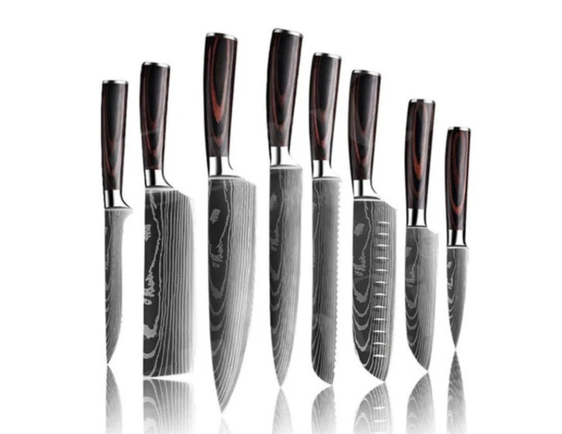 8 Pcs High Carbon Stainless Steel Kitchen Knives Set
