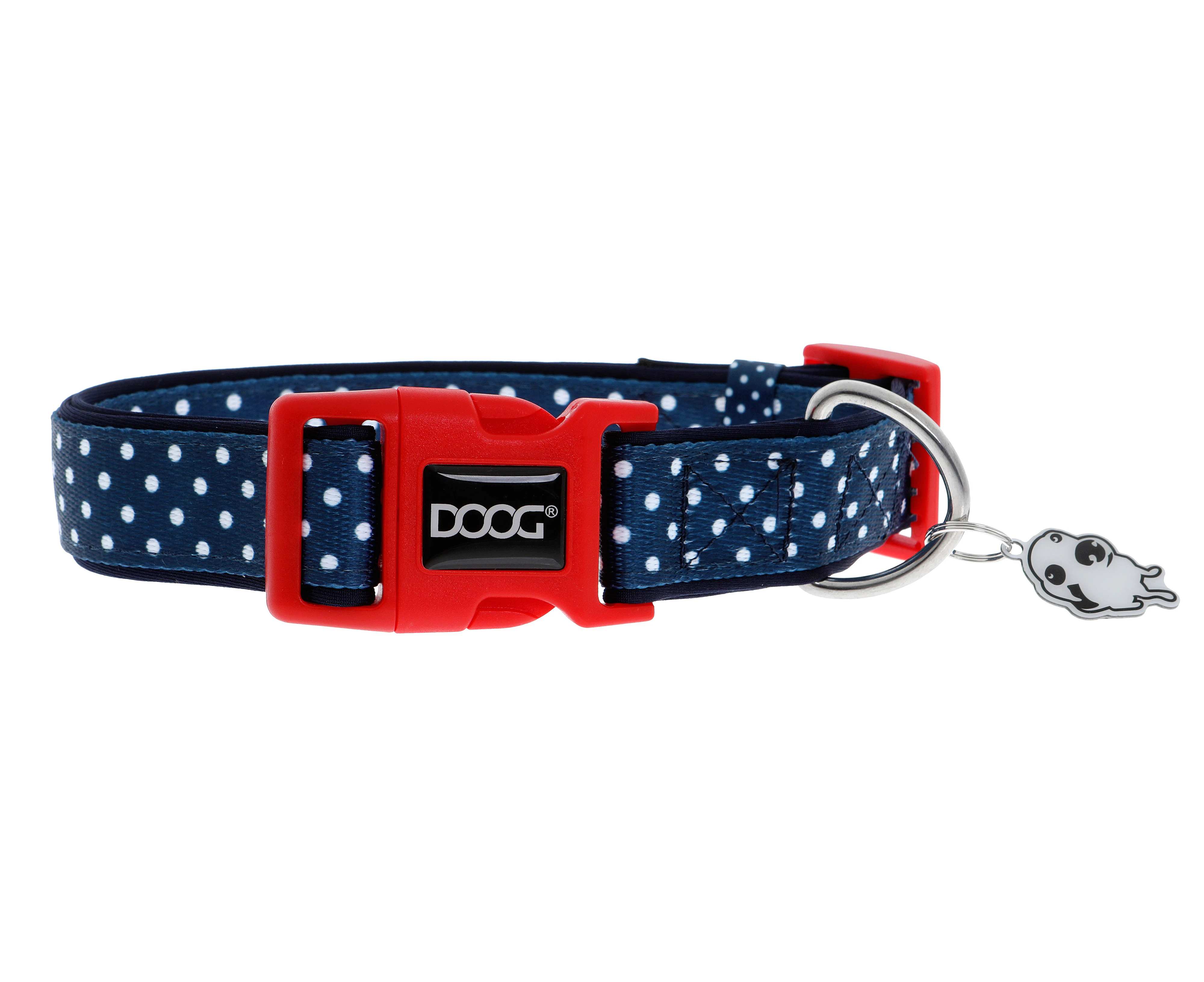 Doog Stella Dog Collar Navy with White Spots Medium