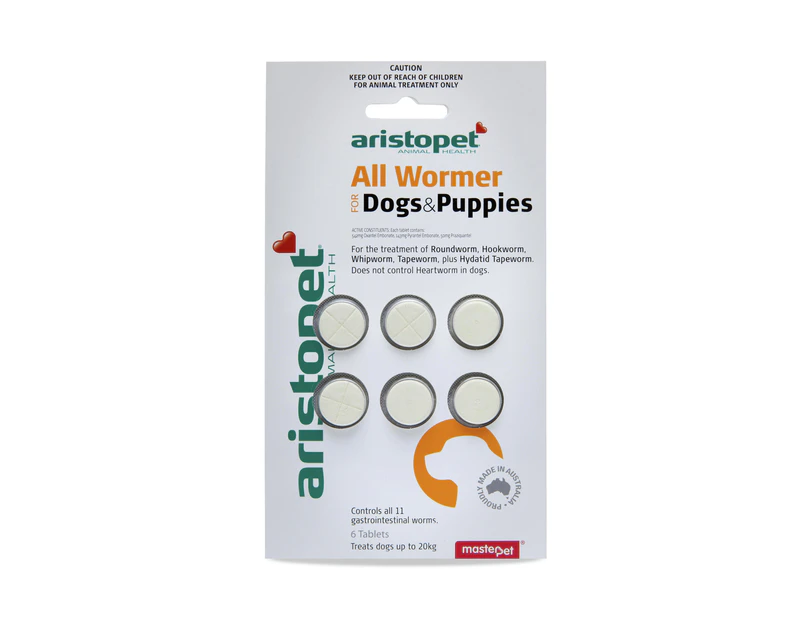 Aristopet Allwormer Tablets for Small Dogs & Puppies Pack of 6