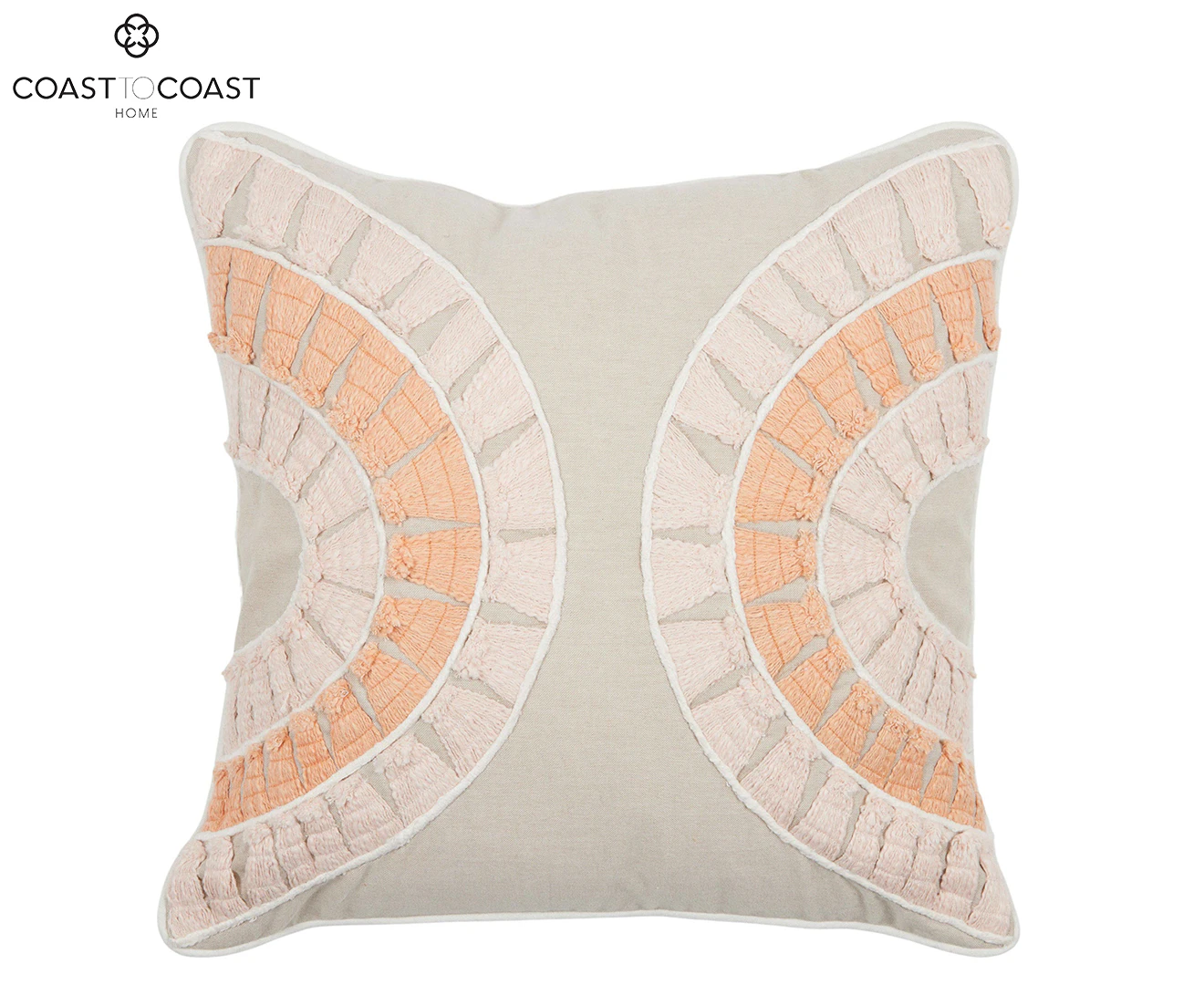 Coast To Coast Home Cameo Cotton Couch/Bed Throw Pillow/Cushion 48cm Peach/NAT