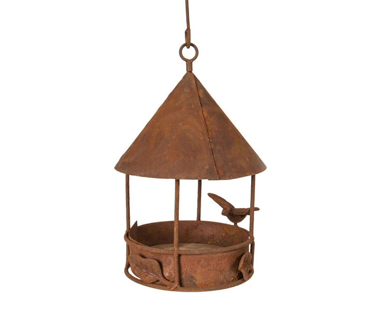 40x23cm Hanging Metal Bird Feeder Rusty Ornament Hanging Home/Garden/Yard Décor