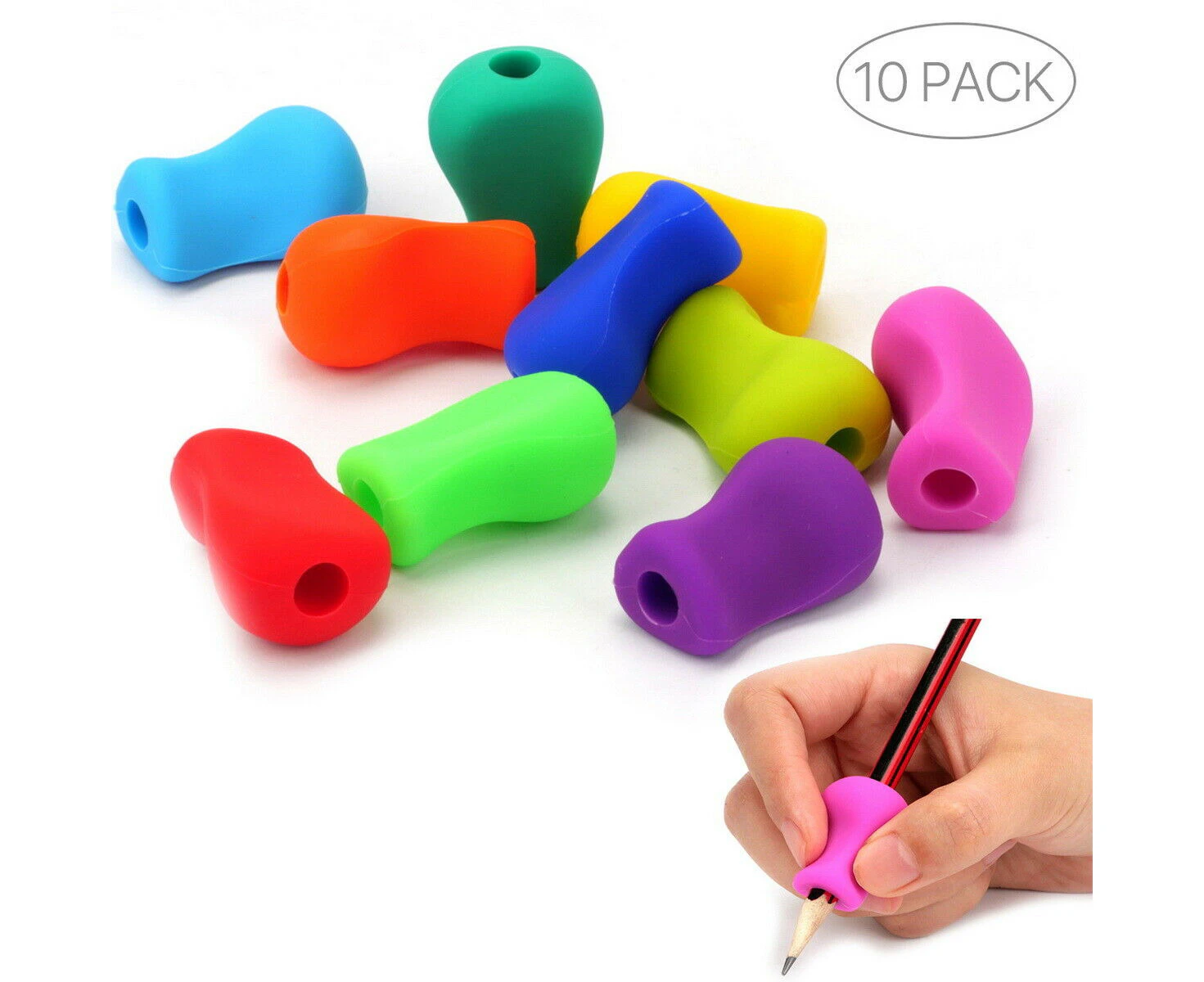 10 Pcs Pencil Grips Pencil Holder Pen Writing Aid Grip Posture Correction Tool